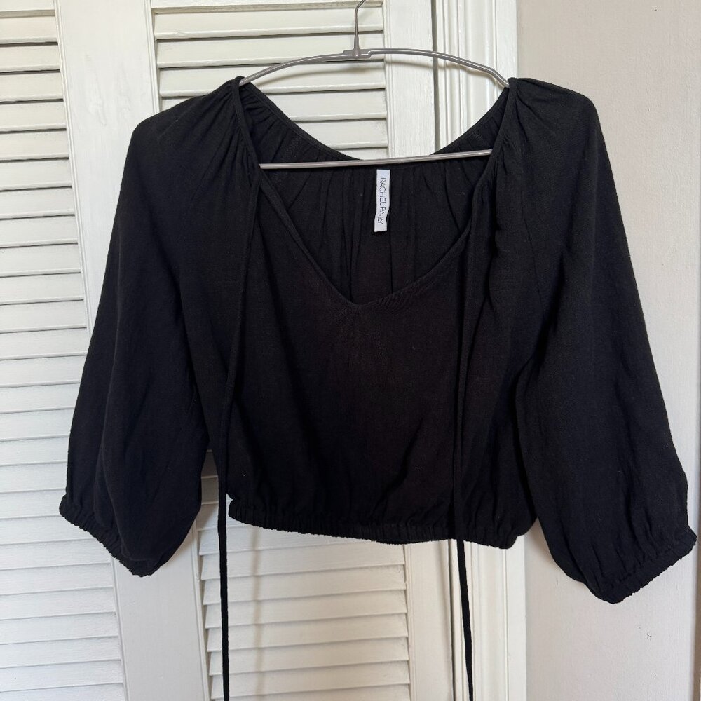Rachel Pally Black Linen Blouse